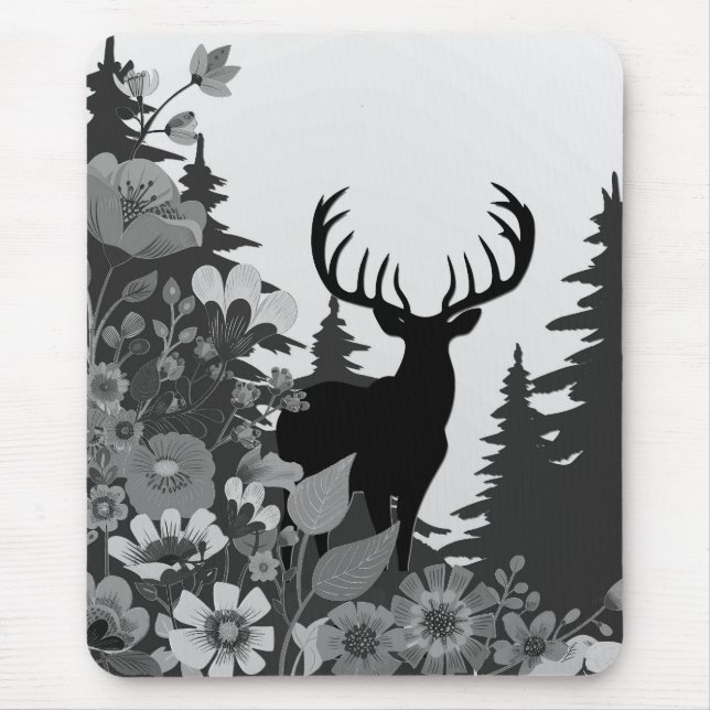 Hirsche mit großer Waldbrasse Mousepad (Vorne)