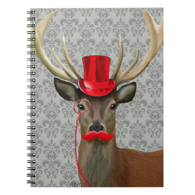 Hirsche mit Red Hat und Mustache Notizblock (Vorderseite)