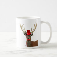 Hirsche mit Red Top Hat und Mustache