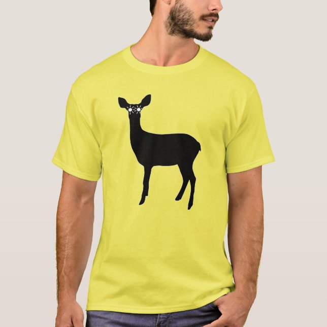 Hirsche mit Scheinwerfern - T-Shirt (Vorderseite)