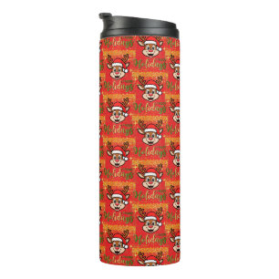 Hirsche mit Weihnachten glückliche Feiertage Thermosbecher