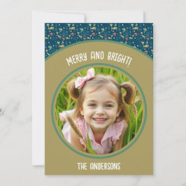 Hirsche mit Weihnachtsbäumen und Schneeflocken Feiertagskarte