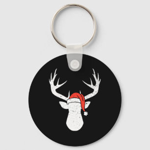 Hirsche mit Weihnachtsmannmütze Weihnachten Pajama Schlüsselanhänger