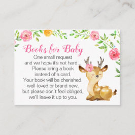 Hirsche Pink Blumenbücher für Babybuchanfragen Begleitkarte