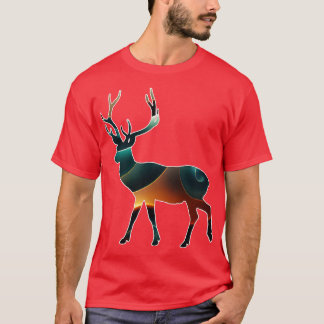 Hirsche Silhouette Abstrakt Art T-Shirt