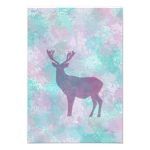 Hirsche Silhouette Einfache abstrakte Winter Niedl Fotodruck
