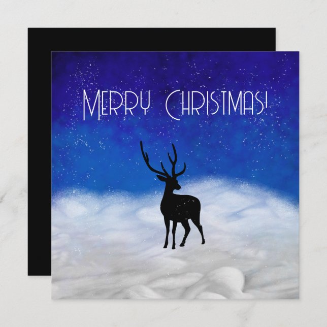 Hirsche-Silhouette in der Weihnachtsnachtsnacht (Vorne/Hinten)