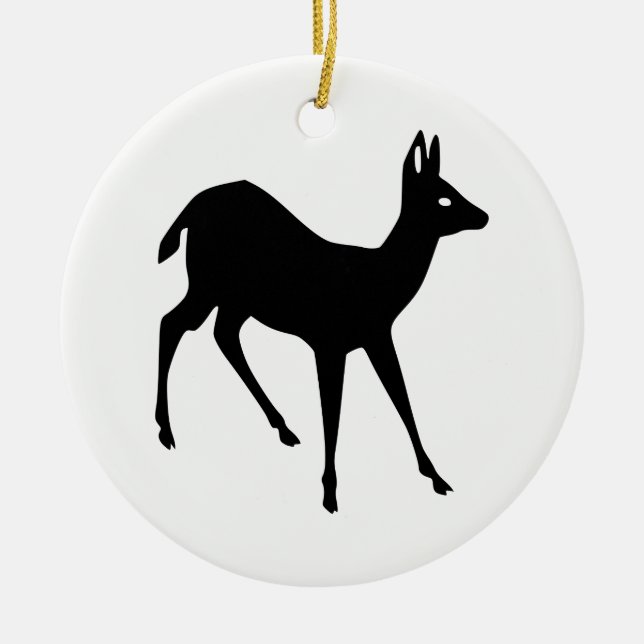 Hirsche Silhouette Keramikornament (Vorne)