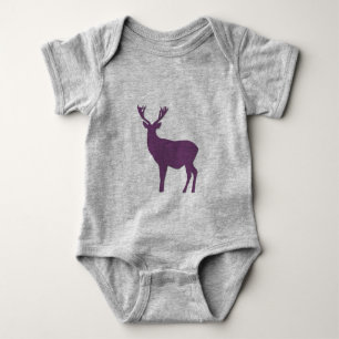 Hirsche Silhouette Lila Jungfrau Einfach elegant Baby Strampler