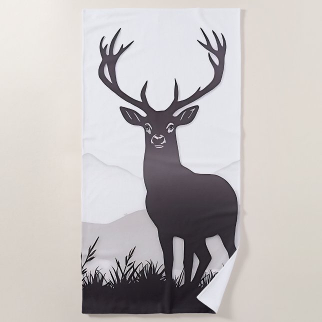 Hirsche Silhouette Strandtuch (Vorderseite)