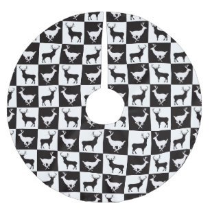 Hirsche Silhouette Weihnachtsbaumrock Polyester Weihnachtsbaumdecke
