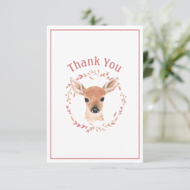 Hirsche Simple Rustic Danke Card (Stehend Vorderseite)