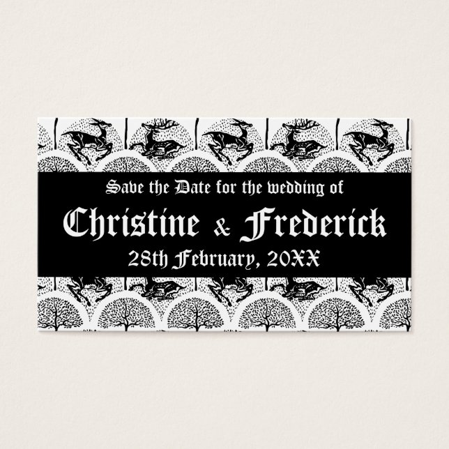 Hirsche und Bäume im Mittelalter, Save the Date Mi (Vorderseite)