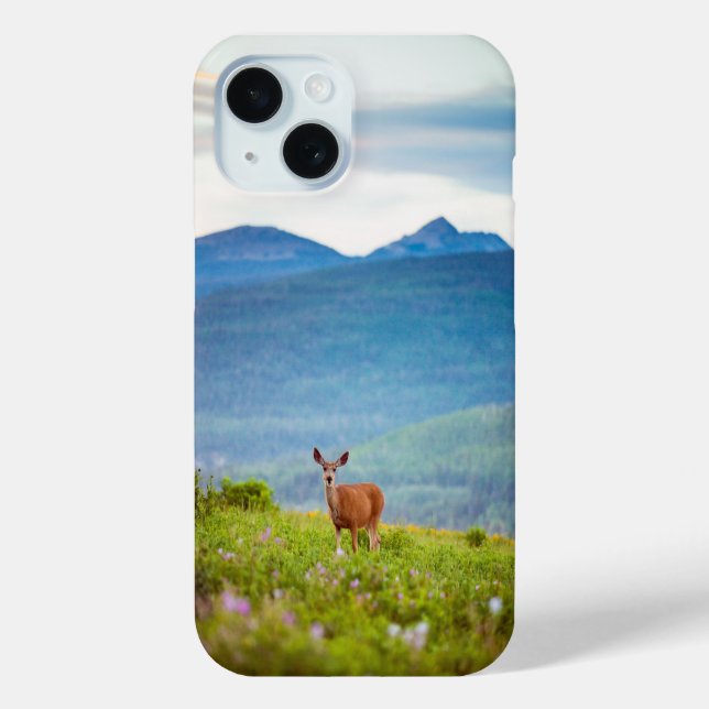 Hirsche und Berge Case-Mate iPhone Hülle (Rückseite)