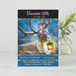 Hirsche und Eichhörnchen Weihnachtsfeierliche Part Einladung
