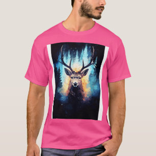 Hirsche- und Kosmos-Galaxie T-Shirt