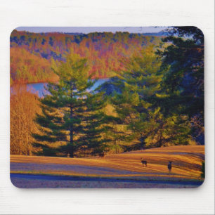 Hirsche und Muttersee Mousepad