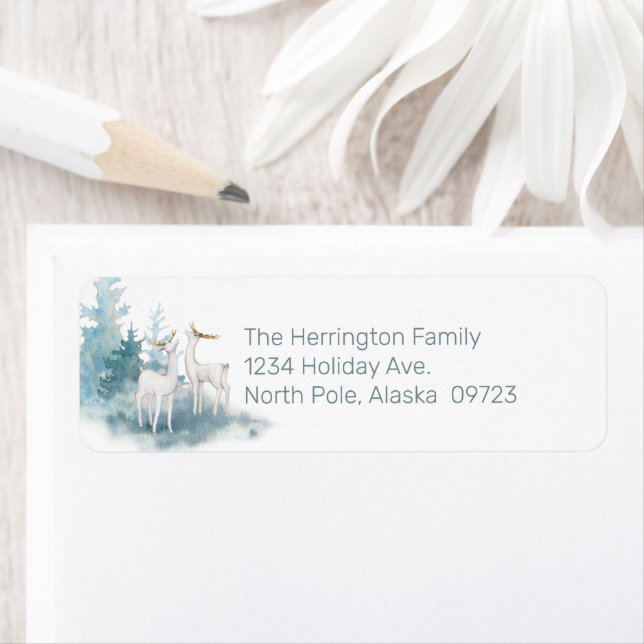 Hirsche und Pinienbäume in Pastelltönen (Insitu)