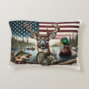 Hirsche und USA Land Dekokissen