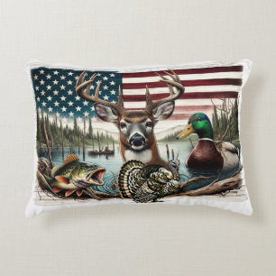 Hirsche und USA-Land Dekokissen