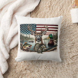 Hirsche und USA Land Kissen