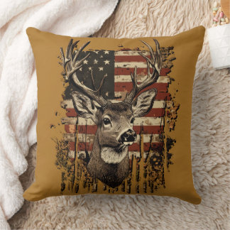 Hirsche und USA-Land Kissen