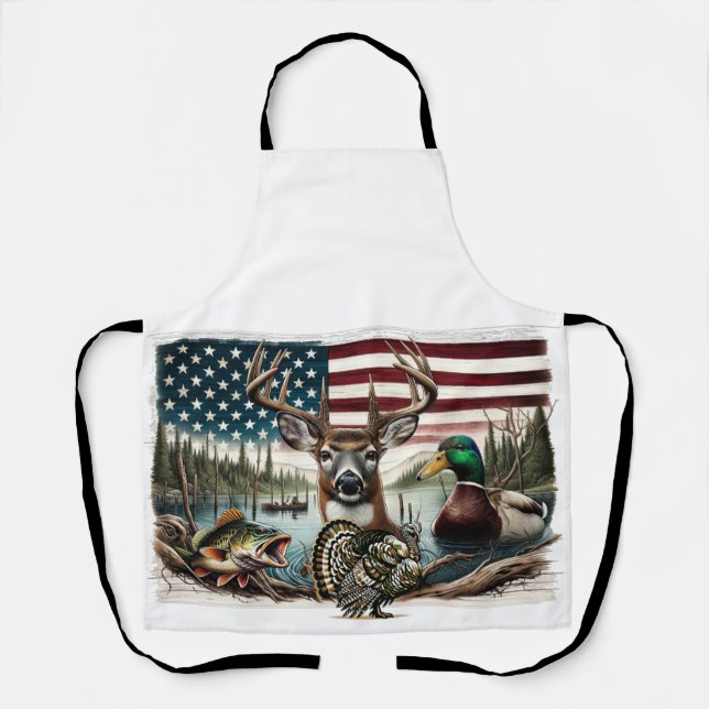 Hirsche und USA Land Schürze (Vorderseite)