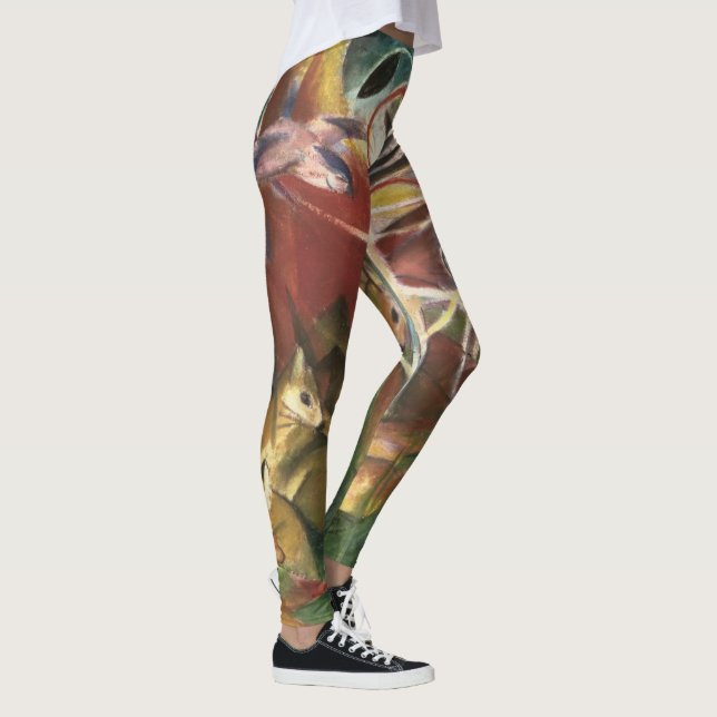 Hirsche von Franz Marc, Vintage Kunst Leggings (Rechts)