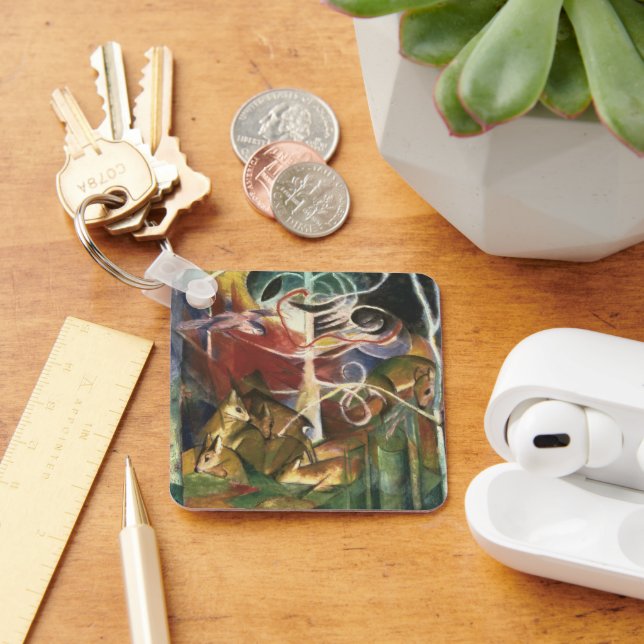 Hirsche von Franz Marc, Vintage Kunst Schlüsselanhänger (Schreibtisch)