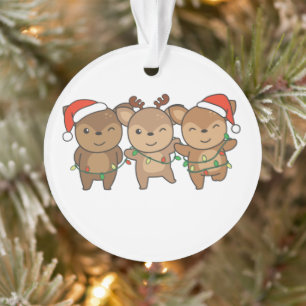 Hirsche Weihnachten Tiere Niedlich Hirschornnamen Ornament