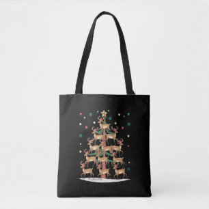 Hirsche Weihnachtsbaum Funny Holiday Niedlich Rent Tasche
