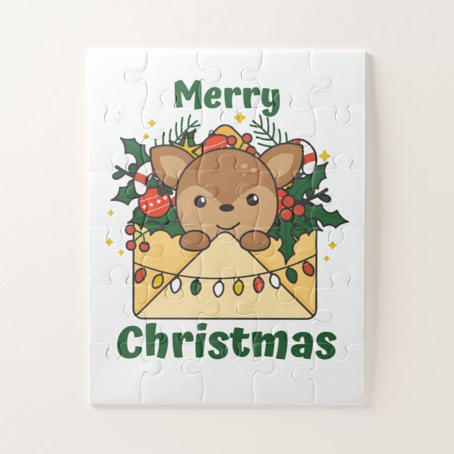 Hirsche Weihnachtsbrief Wintertiere Hirsche (Vertikal)