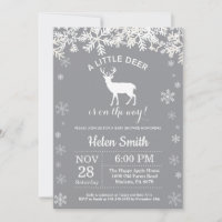 Hirsche Winter Baby Shower Snowflake Einladung