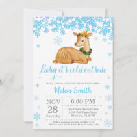 Hirsche Winter Blue Boy Baby Showflake