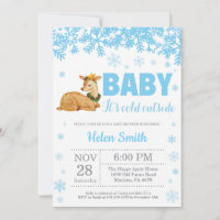 Hirsche Winter Blue Boy Baby Showflake