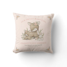 Hirsche Woodland Baby Girl Birth Stats Kinderzimme