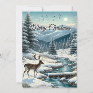Hirsche zu Weihnachten eine Winter Wonderland-Flat