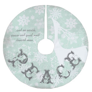 Hirschfrieden und -regen polyester weihnachtsbaumdecke