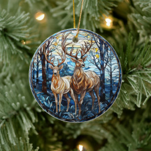 Hirschglas Keramik Ornament