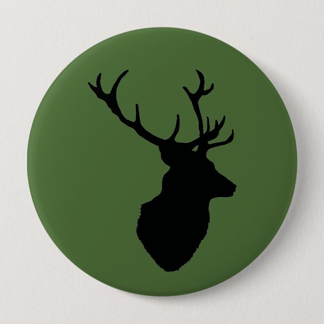 "Hirschhaupt" Entwurfshirsch-NachtAbzeichen Button (Vorderseite)