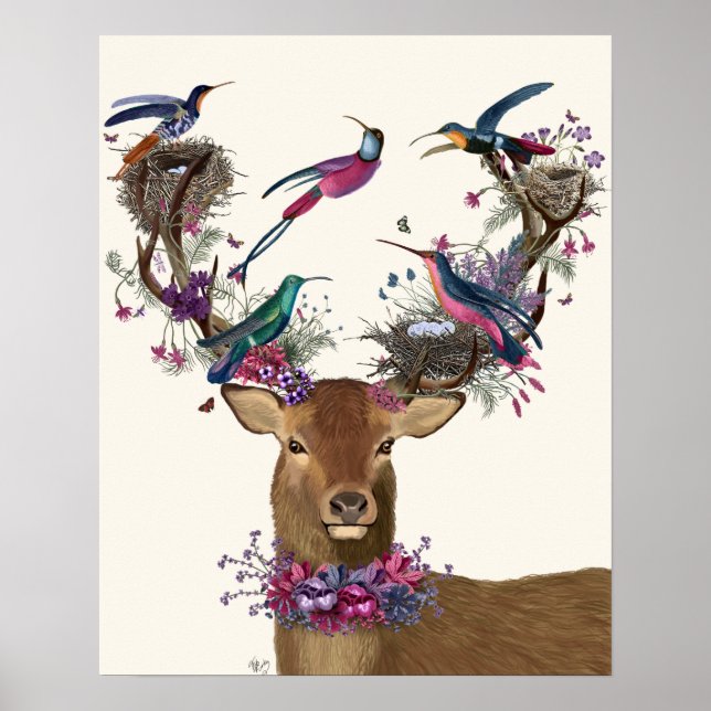 Hirschhüter, tropische Vogelnest Poster (Vorne)