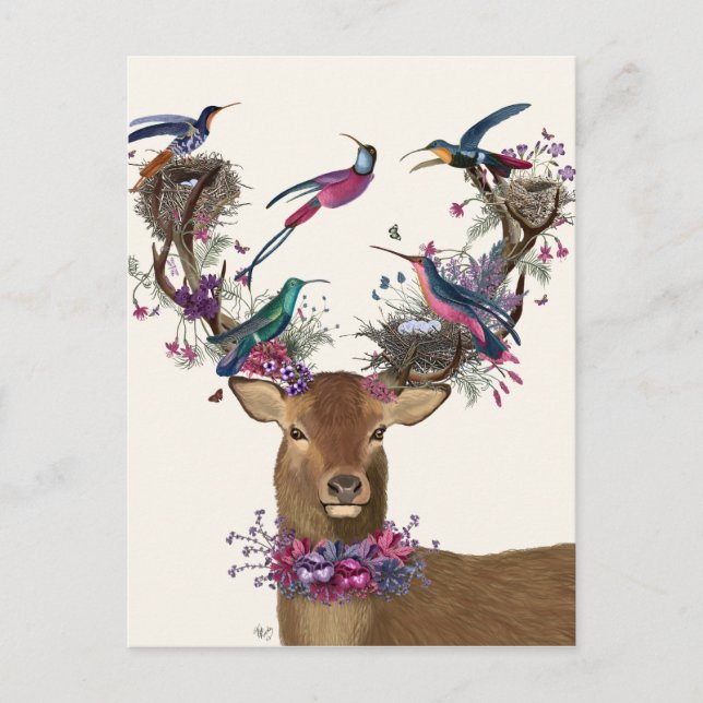 Hirschhüter, tropische Vogelnest Postkarte (Vorderseite)