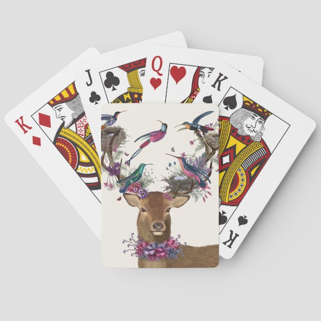 Hirschhüter, tropische Vogelnest Spielkarten (Rückseite)