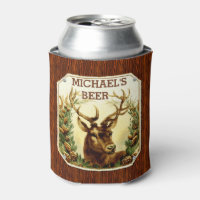 Hirschhütte Personalisiertes Bier Rustikales Holzk