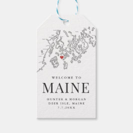 Hirschinsel Willkommen in Maine Gastgeschenk Hochz Geschenkanhänger