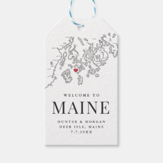 Hirschinsel Willkommen in Maine Gastgeschenk Hochz Geschenkanhänger