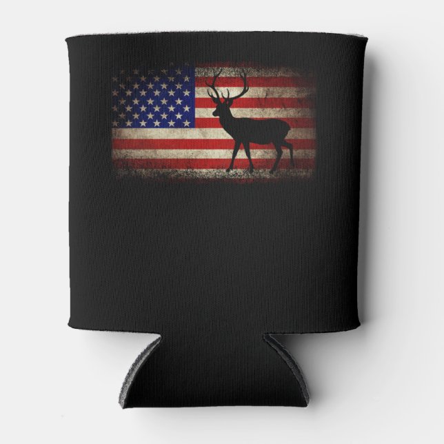 Hirschjagd Amerikanische Flagge USA Proud Hunter Dosenkühler (Vorderseite)