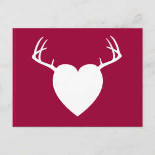 Hirschjagd Antler Herz Postkarte