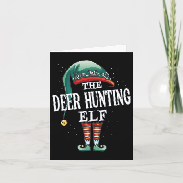 Hirschjagd Elf Weihnachtsgruppe Xmas Pajama Party Karte (Vorderseite)
