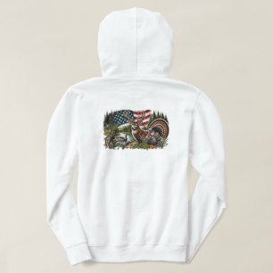 Hirschjagd Entenfischen USA-Flagge Hoodie